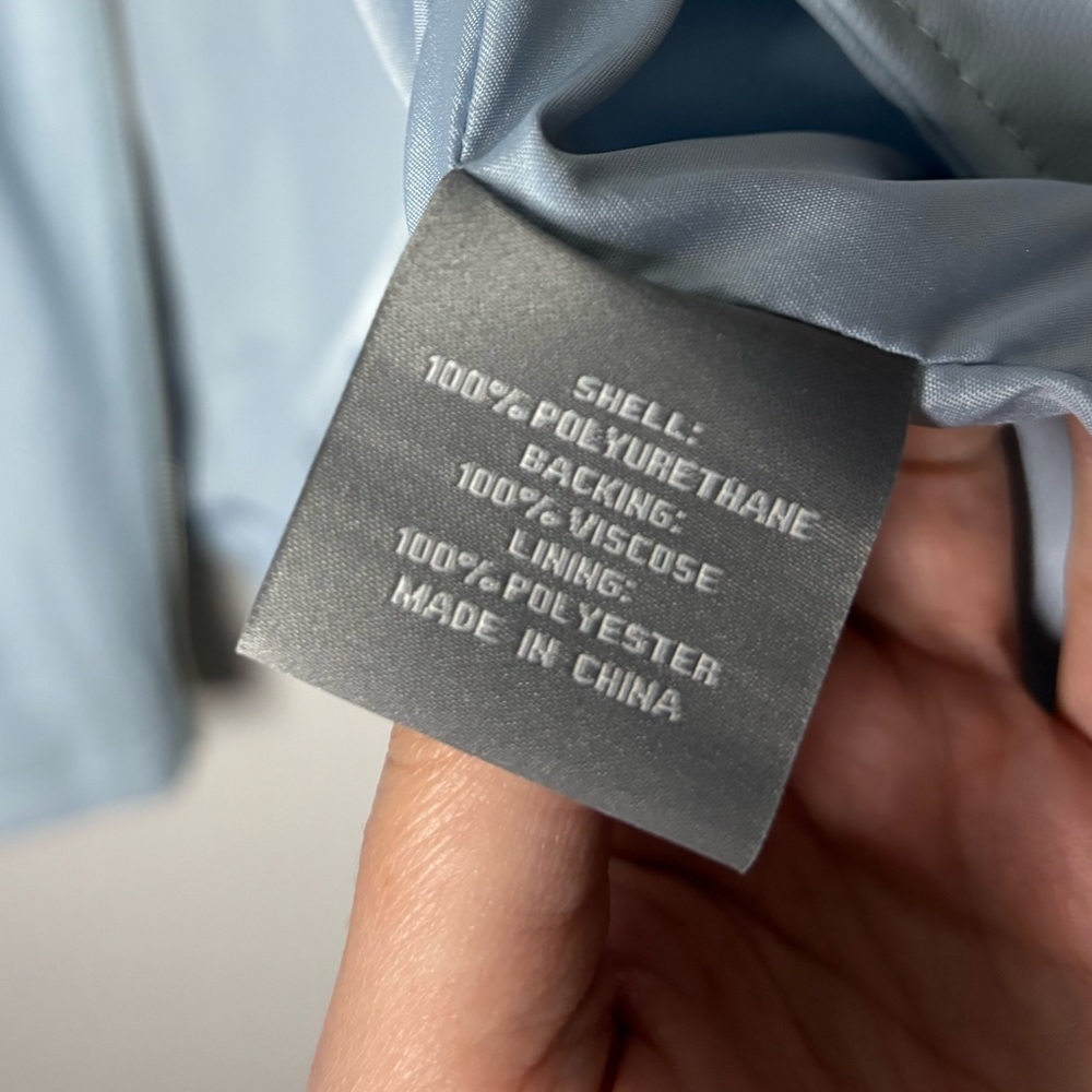 Bagatelle Pale Blue Faux Leather Jacket - Picture 8 of 8
